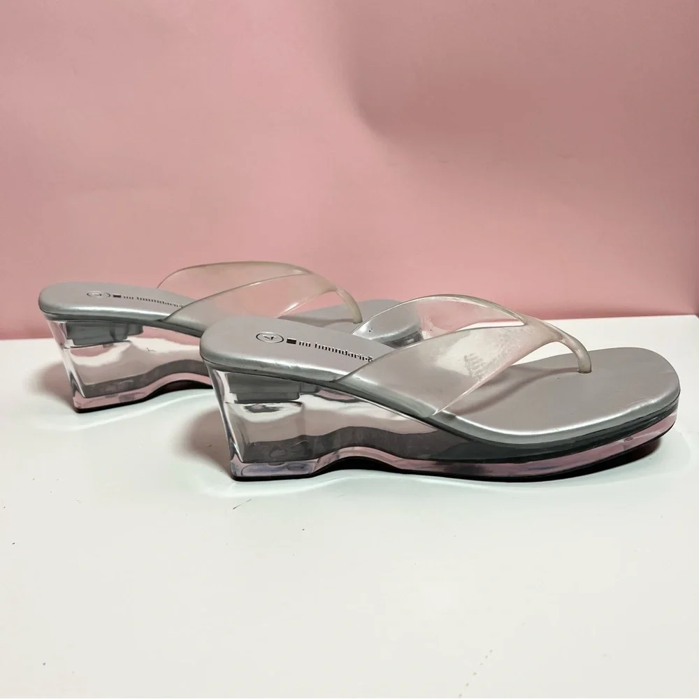 Vintage 90s Y2K 2000s party no boundaries clear lucite light up platform heels
